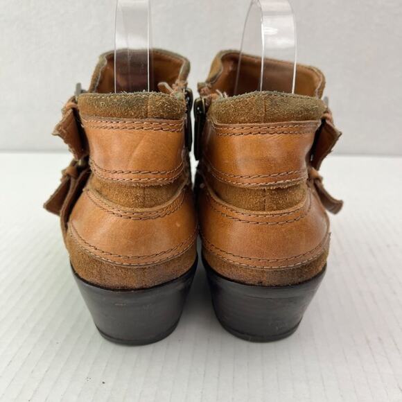 Sam Edelman Boots Womens 7 M Pippen Suede Brown Ankle Double Buckle Detail - Picture 12 of 14